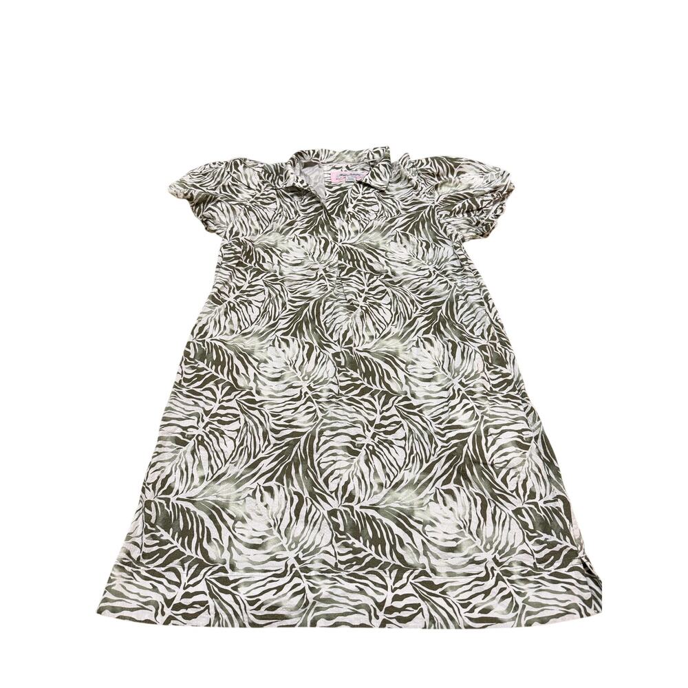 Tommy Bahama Monstera Mirage Tropical Print Dress - Green/White - Size Small